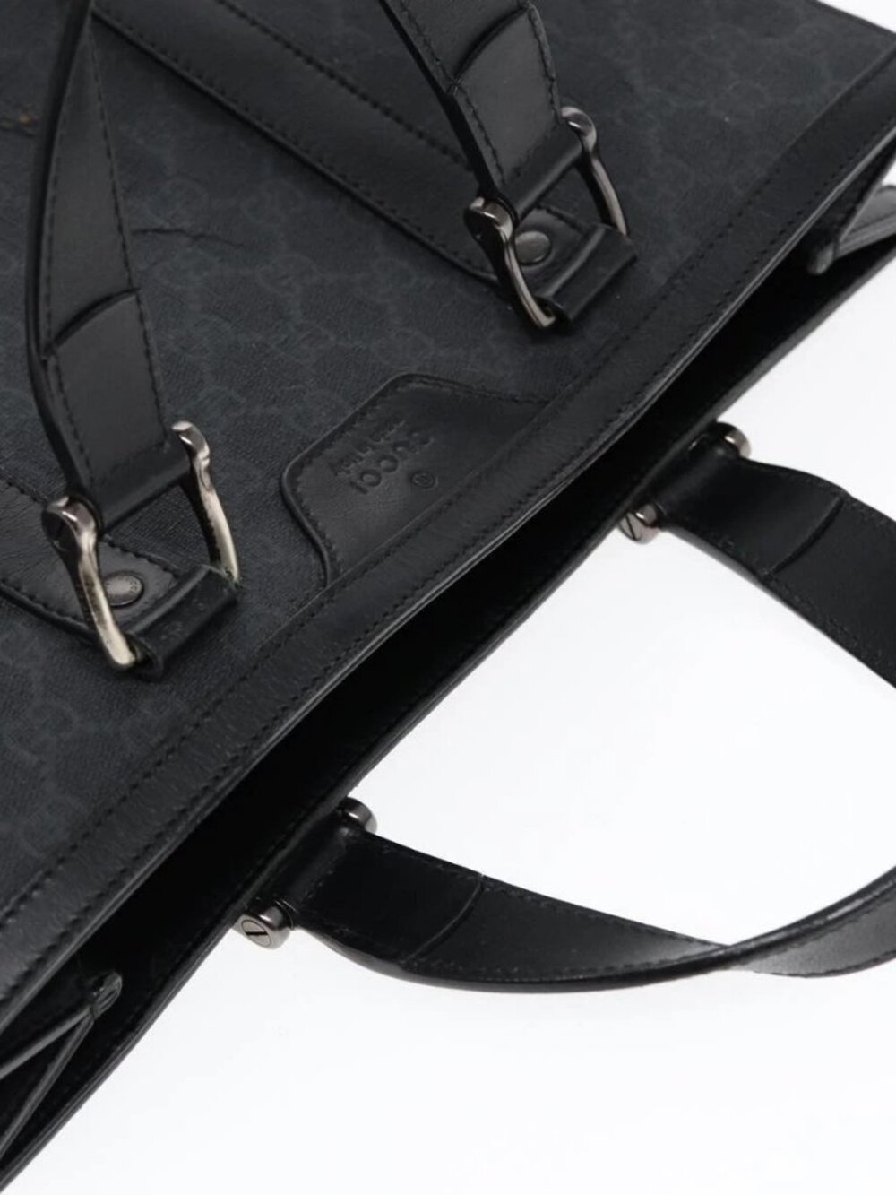 GUCCI GG Canvas Hand Bag Black 322072 Auth bs17120 - Picture 6 of 15